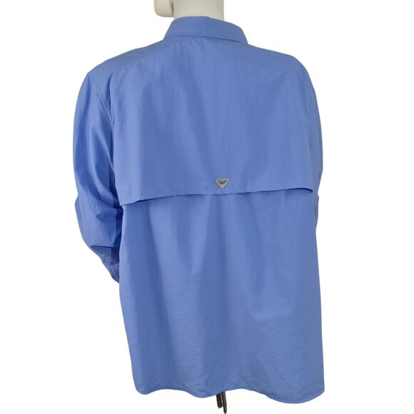 Columbia Women's Shirt Size 1X Button Up Blue PFG Fishing Omni Shade Top (20) - Picture 3 of 15